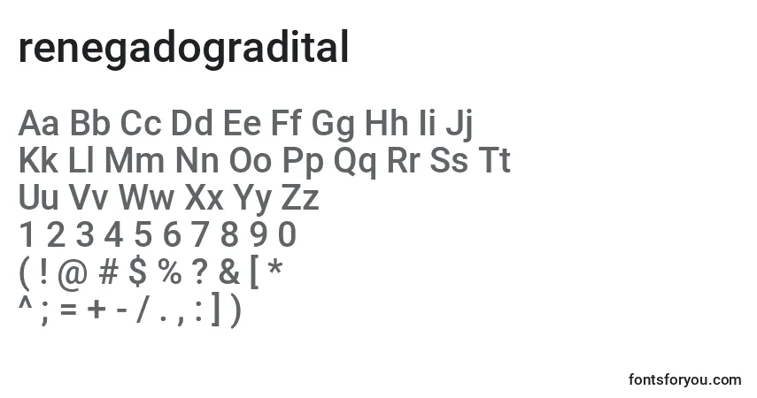 Renegadogradital (138467) Font – alphabet, numbers, special characters