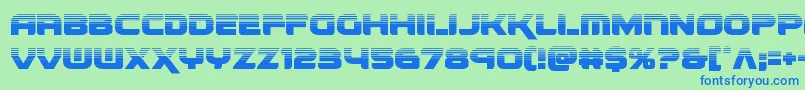 Fonte renegadohalf – fontes azuis em um fundo verde