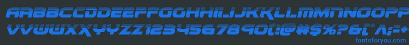 renegadohalfital Font – Blue Fonts on Black Background