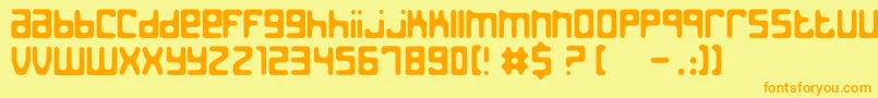 フォントJedth – オレンジの文字が黄色の背景にあります。