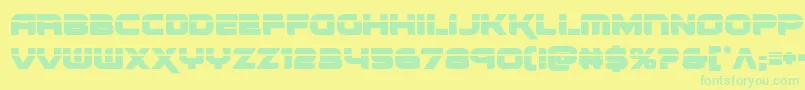 フォントrenegadolaser – 黄色い背景に緑の文字