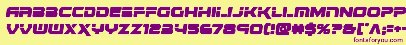 renegadosemital-Schriftart – Violette Schriften auf gelbem Hintergrund