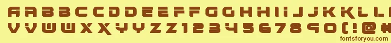 フォントrenegadotitle – 茶色の文字が黄色の背景にあります。