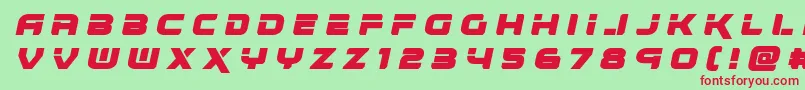 フォントrenegadotitleital – 赤い文字の緑の背景