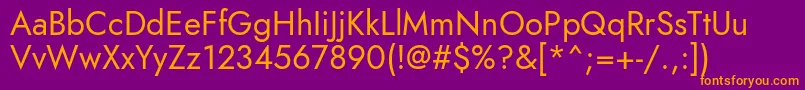 Renner  400 Book Font – Orange Fonts on Purple Background