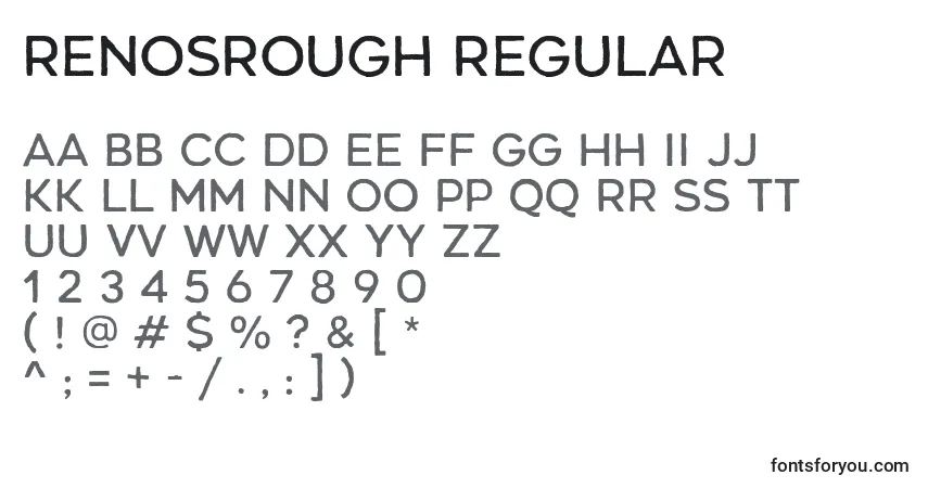 Schriftart RenosRough Regular (138482) – Alphabet, Zahlen, spezielle Symbole