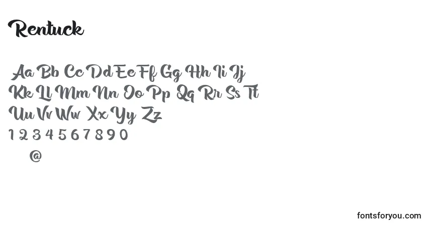 Fuente Rentuck - alfabeto, números, caracteres especiales
