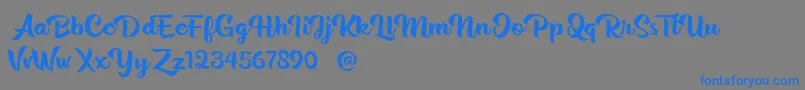 フォントRentuck – 灰色の背景に青い文字