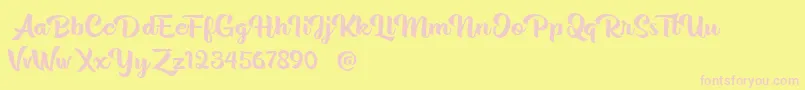 Rentuck Font – Pink Fonts on Yellow Background