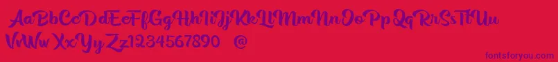 Rentuck-Schriftart – Violette Schriften auf rotem Hintergrund