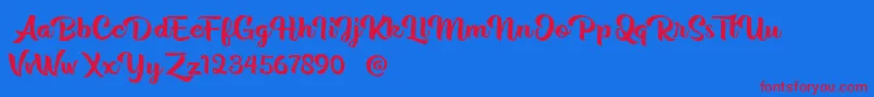 Rentuck Font – Red Fonts on Blue Background