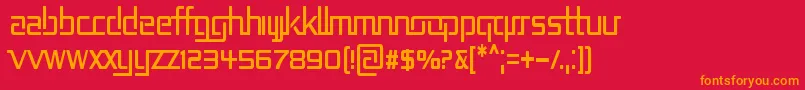 Czcionka REP2CN   – pomarańczowe czcionki na czerwonym tle