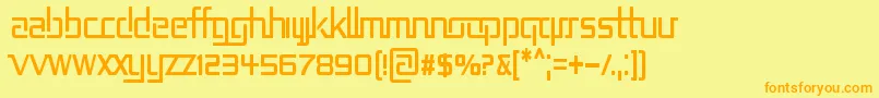 Czcionka REP2CN   – pomarańczowe czcionki na żółtym tle
