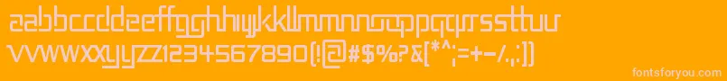 REP2CN  -Schriftart – Rosa Schriften auf orangefarbenem Hintergrund