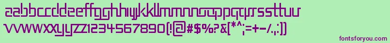 Czcionka REP2CN   – fioletowe czcionki na zielonym tle