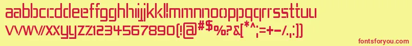 REP4CN  -Schriftart – Rote Schriften auf gelbem Hintergrund