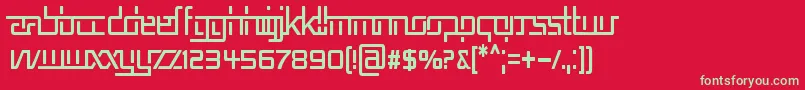 フォントREP5CN   – 赤い背景に緑の文字