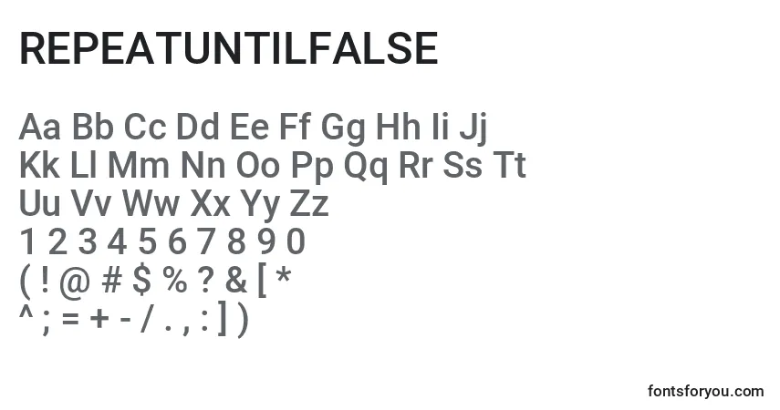 Schriftart REPEATUNTILFALSE (138488) – Alphabet, Zahlen, spezielle Symbole