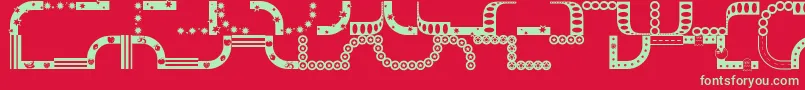 フォントBordms – 赤い背景に緑の文字