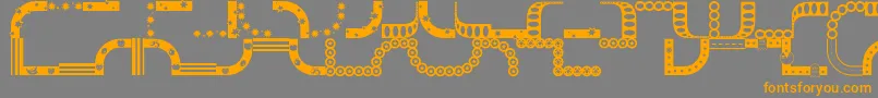 フォントBordms – オレンジの文字は灰色の背景にあります。