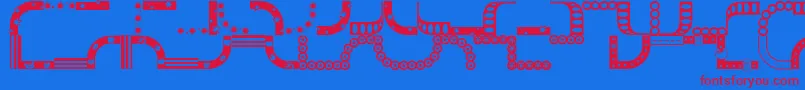 Bordms Font – Red Fonts on Blue Background