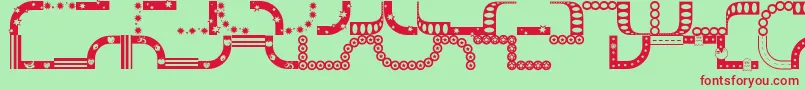 フォントBordms – 赤い文字の緑の背景