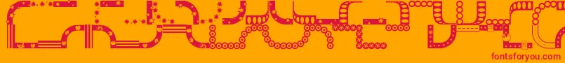 フォントBordms – オレンジの背景に赤い文字