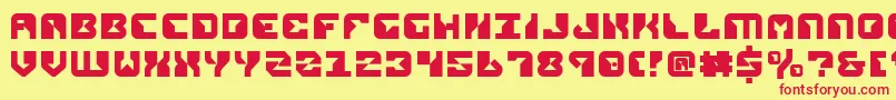 replicant Font – Red Fonts on Yellow Background