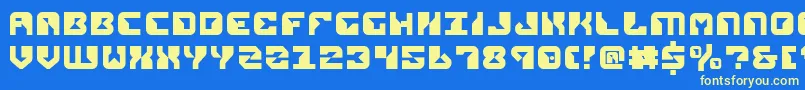 replicant Font – Yellow Fonts on Blue Background