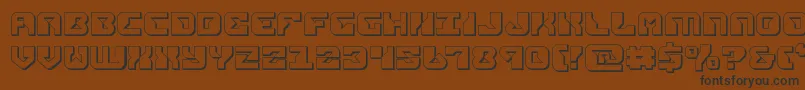 replicant3d-Schriftart – Schwarze Schriften auf braunem Hintergrund