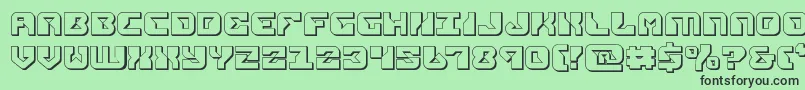 フォントreplicant3d – 緑の背景に黒い文字
