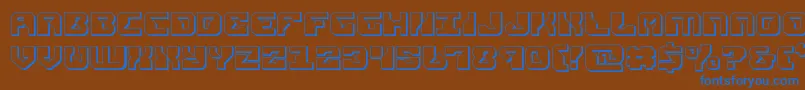 フォントreplicant3d – 茶色の背景に青い文字