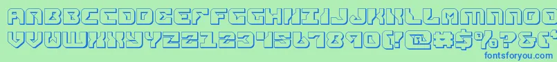 replicant3d Font – Blue Fonts on Green Background