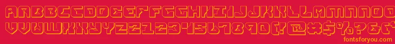 replicant3d-Schriftart – Orangefarbene Schriften auf rotem Hintergrund