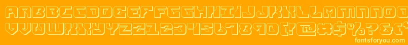 replicant3d-Schriftart – Gelbe Schriften auf orangefarbenem Hintergrund