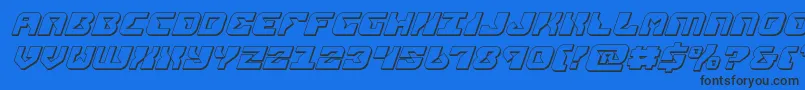 replicant3dital Font – Black Fonts on Blue Background