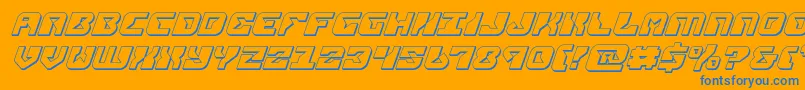 Шрифт replicant3dital – синие шрифты на оранжевом фоне
