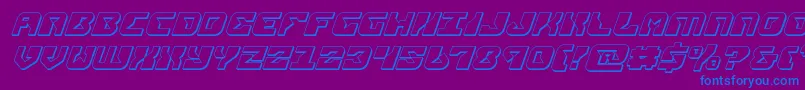 replicant3dital Font – Blue Fonts on Purple Background