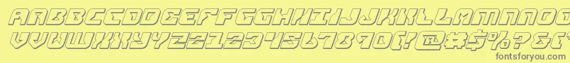 replicant3dital Font – Gray Fonts on Yellow Background