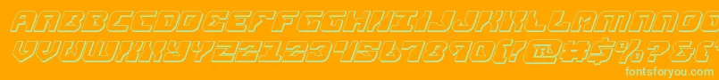 replicant3dital Font – Green Fonts on Orange Background