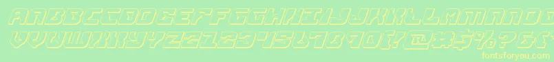 replicant3dital Font – Yellow Fonts on Green Background