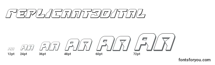 Replicant3dital Font Sizes