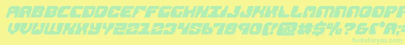replicantboldital Font – Green Fonts on Yellow Background