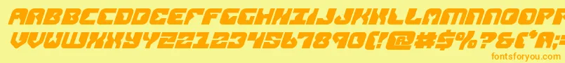 replicantboldital Font – Orange Fonts on Yellow Background