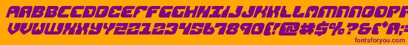 replicantboldital Font – Purple Fonts on Orange Background