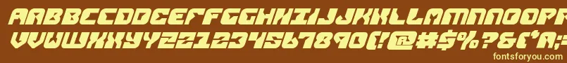 replicantboldital-fontti – keltaiset fontit ruskealla taustalla