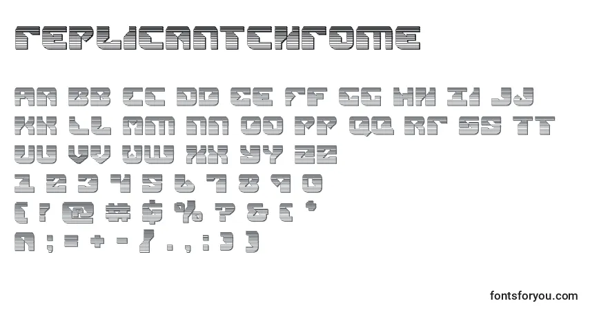 Schriftart Replicantchrome – Alphabet, Zahlen, spezielle Symbole