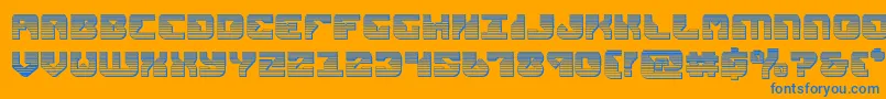 replicantchrome-Schriftart – Blaue Schriften auf orangefarbenem Hintergrund