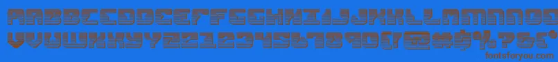 replicantchrome Font – Brown Fonts on Blue Background