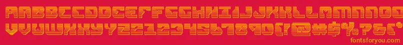 replicantchrome Font – Orange Fonts on Red Background